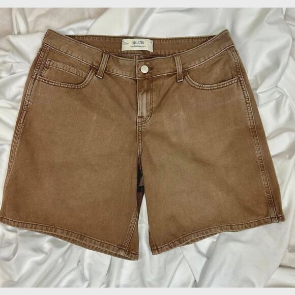 Hollister Low Rise Baggy Jorts in Khaki Brown size 12 - Picture 6 of 12